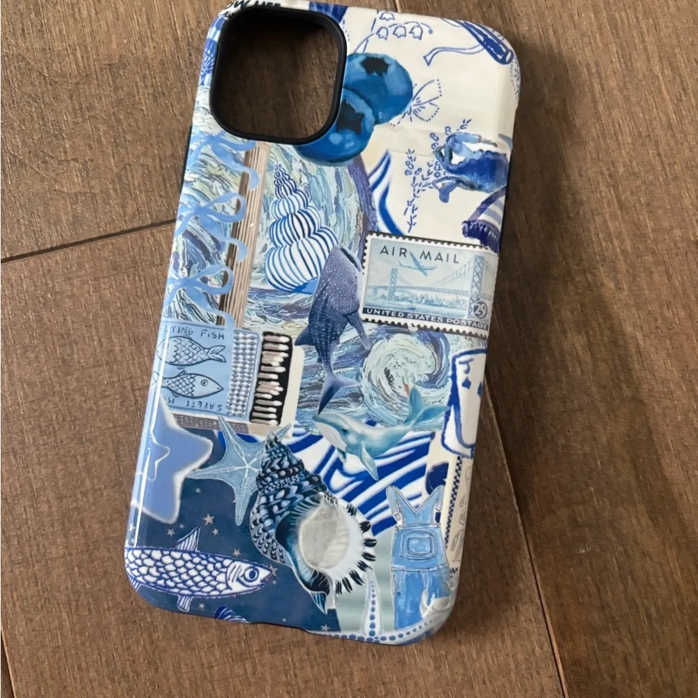 Blue Artistic Collage iPhone 11 Case